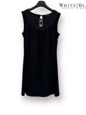White House Black Market Black Dress with Detailed Neckline